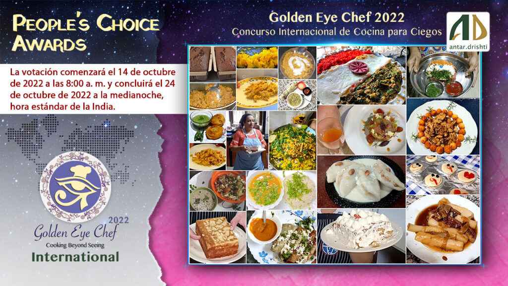El poder del pueblo para otorgar la corona, premio Golden Eye Chef 2022 People’s Choice Award – Concurso Internacional de Cocina para Ciegos